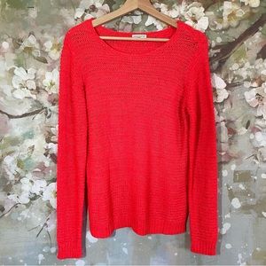 Jacqueline de Yong•Neon Red/Pink Coral•Knit Sweater•Sz Medium